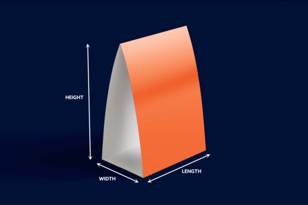 custom table tent size chart